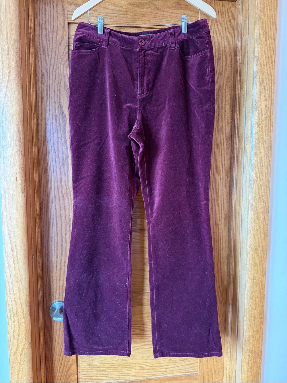 Chico's Deep Plum Straight-Leg Corduroy Jeans